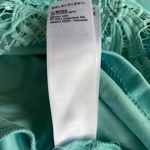 Topshop Turquoise Lace Cold Shoulder Mini Dress Women’s 8 - Picture 8 of 10